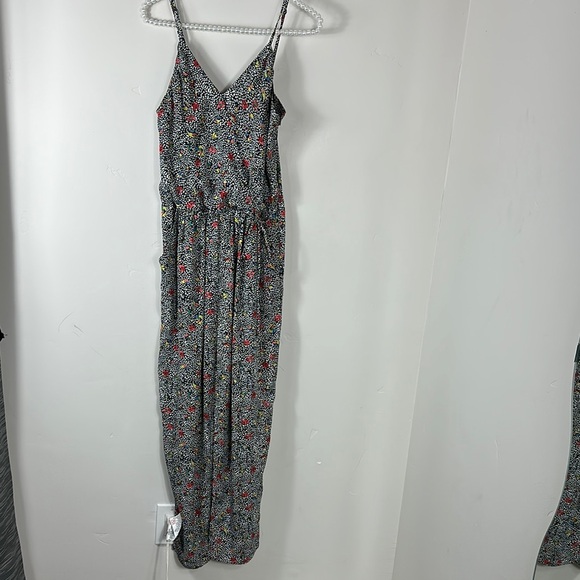 Anthropologie Elevenses Peonia Straight Leg Spaghetti Strap Romper Jumpsuit S - Picture 2 of 6